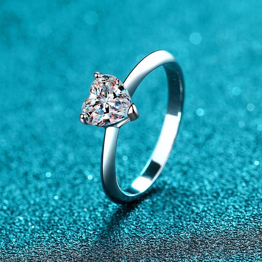 Venus Knife-Edge Solitaire Heart-Shaped Moissanite Engagement Ring — Moisza