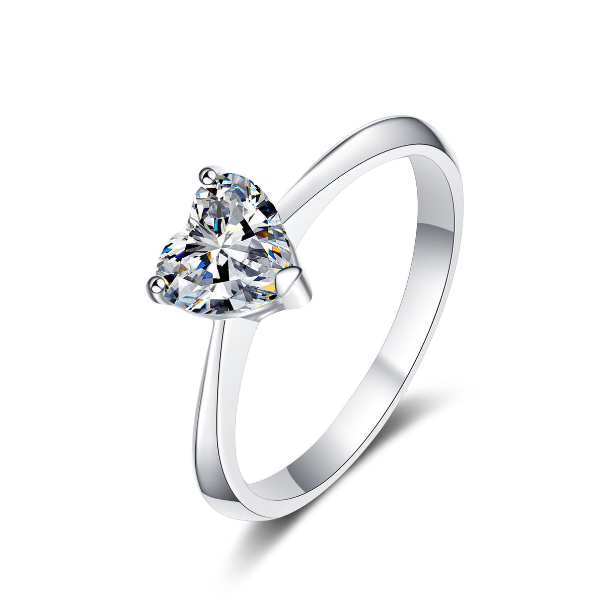 Venus Knife-Edge Solitaire Heart-Shaped Moissanite Engagement Ring — Moisza