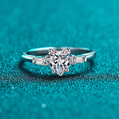 Venus Baguette Heart-Shaped 1.2 Carat Moissanite Engagement Ring — Moisza