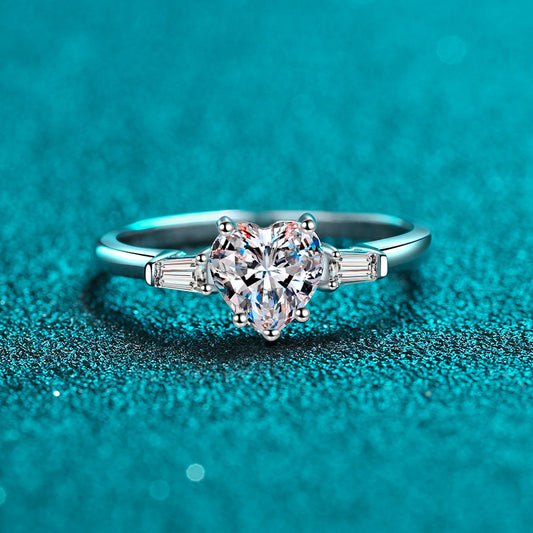 Venus Baguette Heart-Shaped 1.2 Carat Moissanite Engagement Ring — Moisza