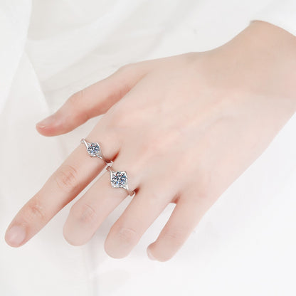  Engagement Ring, Wedding Ring, Promise Ring, Gift for Her, Gift for Girl, Girlfriend, Gift for Women, Gift for wife, Mother, Mom, Mum, Valentine’s Day, Mother’s Day, birthday, anniversary, 1ct S925 Heart-Shape Head Moissanite Diamond Ring, GRA Certificate