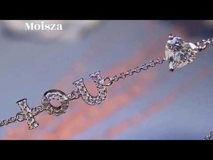 Heart-Shaped Solitaire S925 Platinum Plated Moissanite Bracelet, heart shape, Gift for Her, Gift for Girlfriend, girl, gift for lover, wife, Gift for Women, Gift for Mother, Mom, Mum, Valentine’s Day, Mother’s Day, Birthday, anniversary, graduation day, Sterling Silver, GRA Certificate, gift box