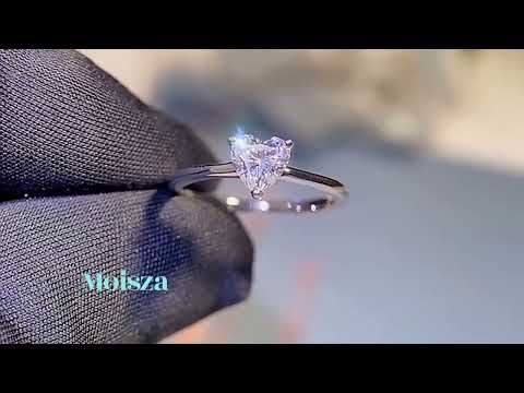 Lady Romantic Heart Shaped 0512ct Moissanite S925 Engagement sold Ring