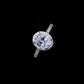 Verlobungsring mit Halo-Moissanit-Diamant im Ovalschliff, Pavé-Fassung, 1 Karat, S925 