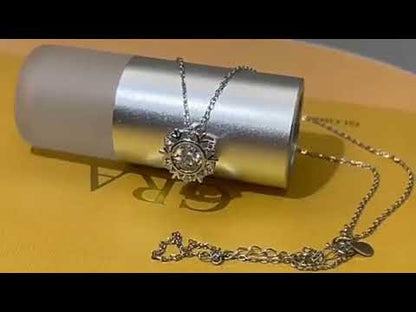 Moissanite Dancing Necklace, S925 Sterling Silver, 0.5ct Moissanite diamond necklace, Gift for Her, Gift for Girlfriend, girl, Gift for Women, Gift for Mother, Mom, Mum, gift for wife, for lover, Birthday, Anniversary, Valentine’s Day, Mother’s Day, Graduation Day, GRA Certificate