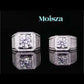 Men's Hip Hop Bling 2ct/5ct Moissanite Diamond S925 Ring (Band), wedding ring, wedding band, promise ring, gift for him, man, boyfriend, for husband, Valentine’s Day, Birthday, anniversary