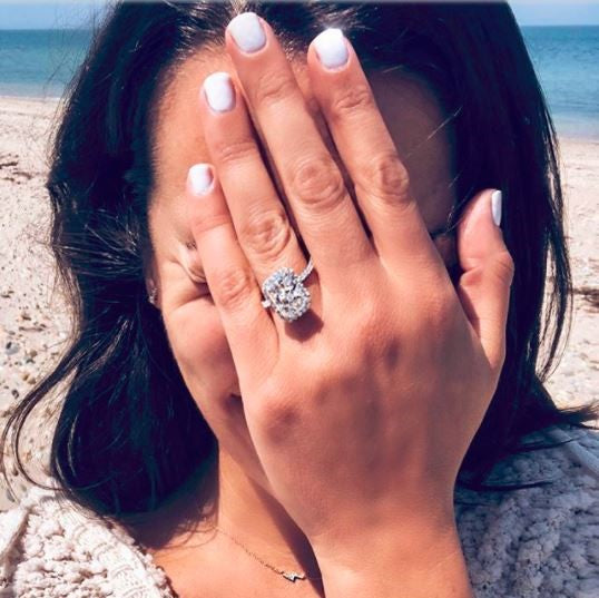 Emerald Cut Ring, Lea Michele engagement ring, promise ring, wedding, gift for her, girl, girlfriend, for women, mother, mom, mum, for wife, Halo 1ct S925 Moissanite Diamond ring, Valentine’s Day, Mother’s Day, Birthday, anniversary